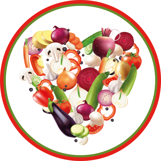 Realistisk grønnsakshjerte vinylteppe - Tenstickers