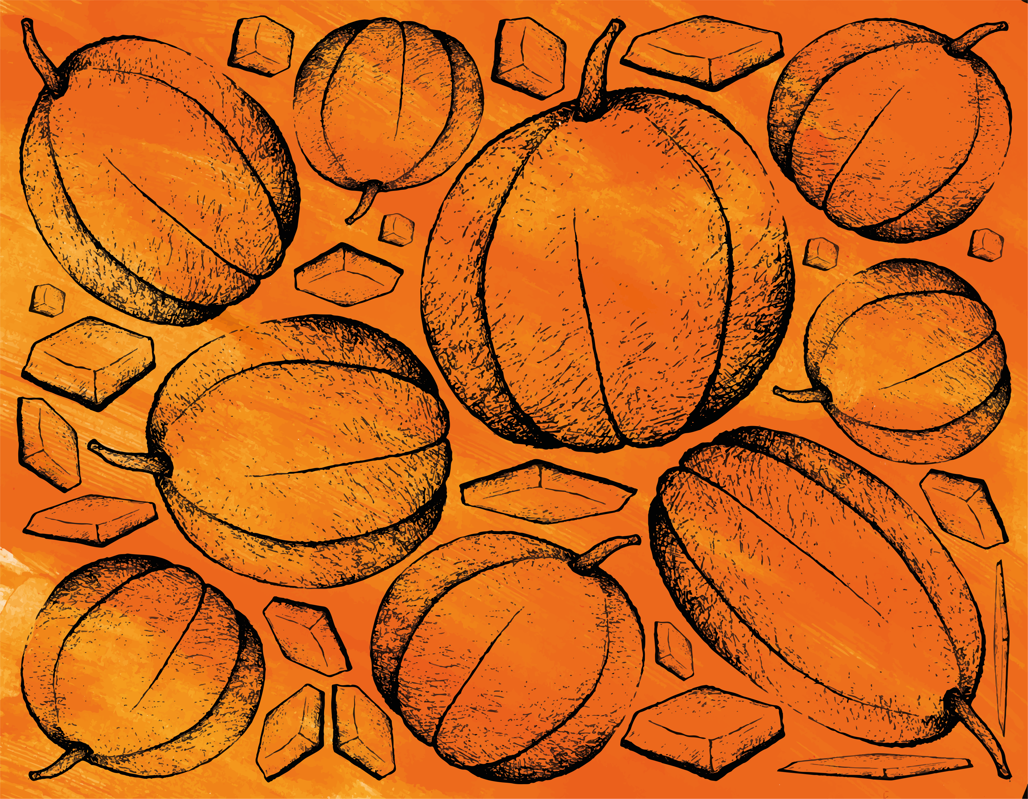 Gresskarhøsting Halloween vinyl teppe - Tenstickers