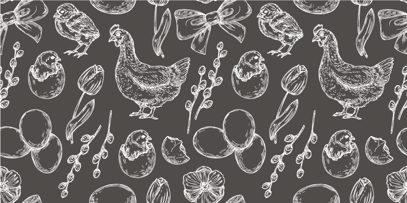 Sjarmerende gårdsmotiver vinyl teppe kjøkken - Tenstickers