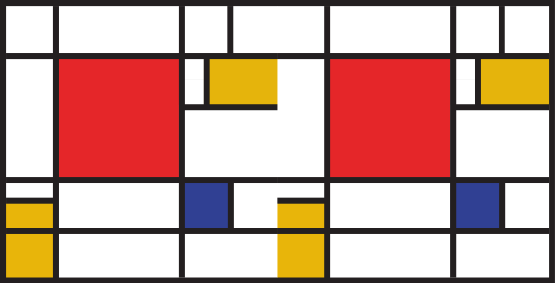 Mondrian kunst vinyl teppe geometrisk - Tenstickers