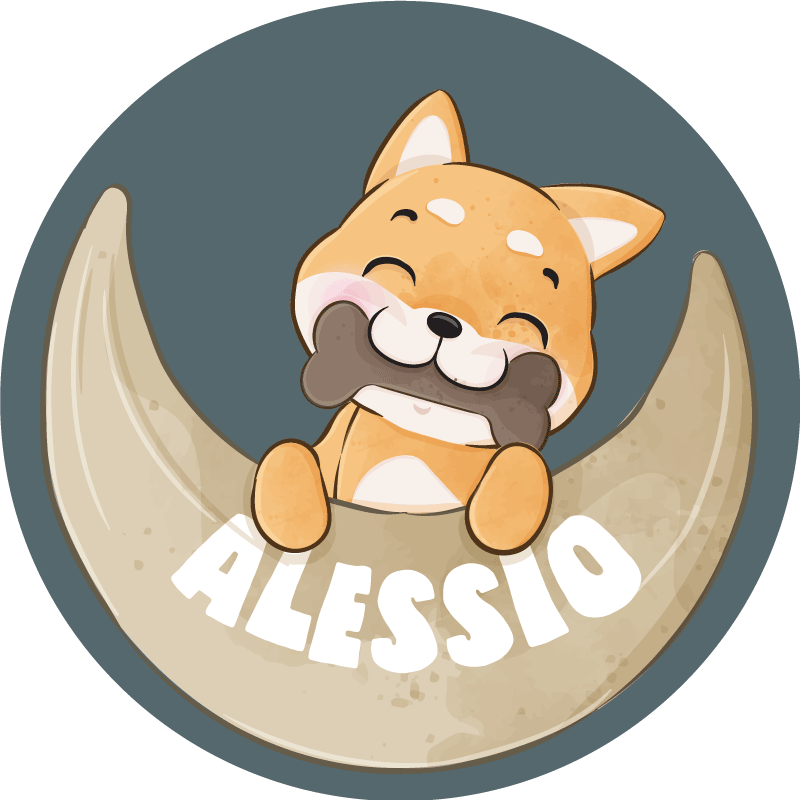 Søt dyr doggy mops vinyl teppe med navn - Tenstickers