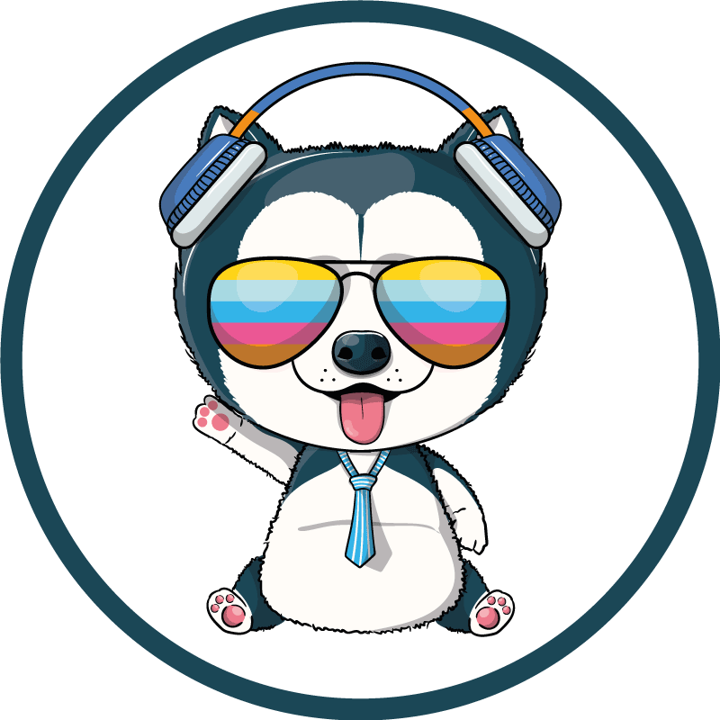 Kul hundefigur vinyl teppe spedbarn - Tenstickers