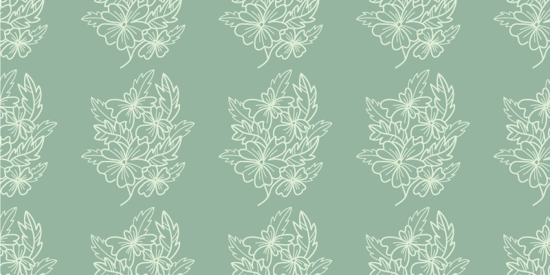 Grasiøse elementer vinyl teppe blomster og planter - Tenstickers