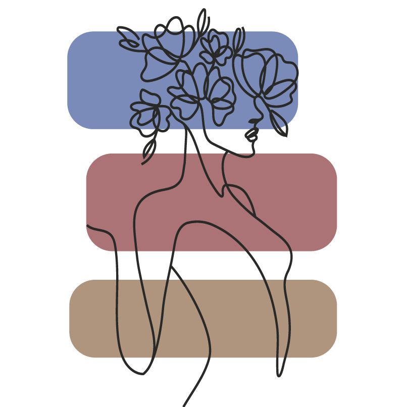 Grasiøs botanisk omriss vinyl teppe minimalistisk - Tenstickers