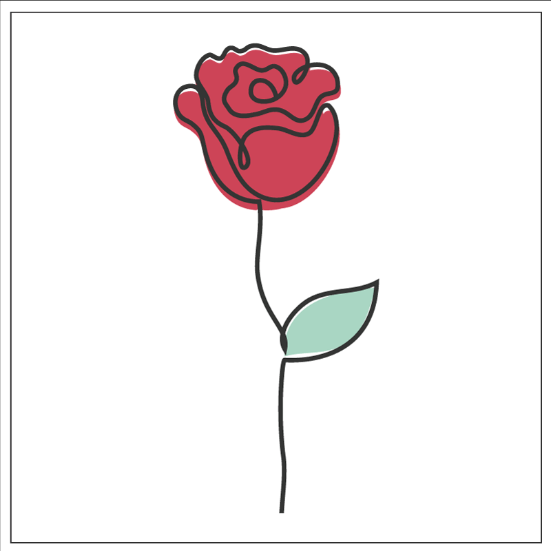 Stilig roseblomst vinyl teppe blomster og planter - Tenstickers