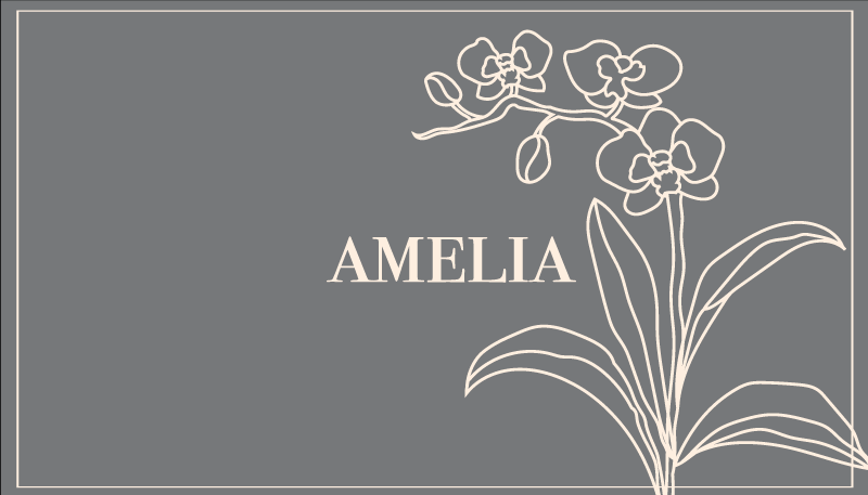 Fin orkidé strekbilder med gren vinyl teppe blomster og planter - Tenstickers