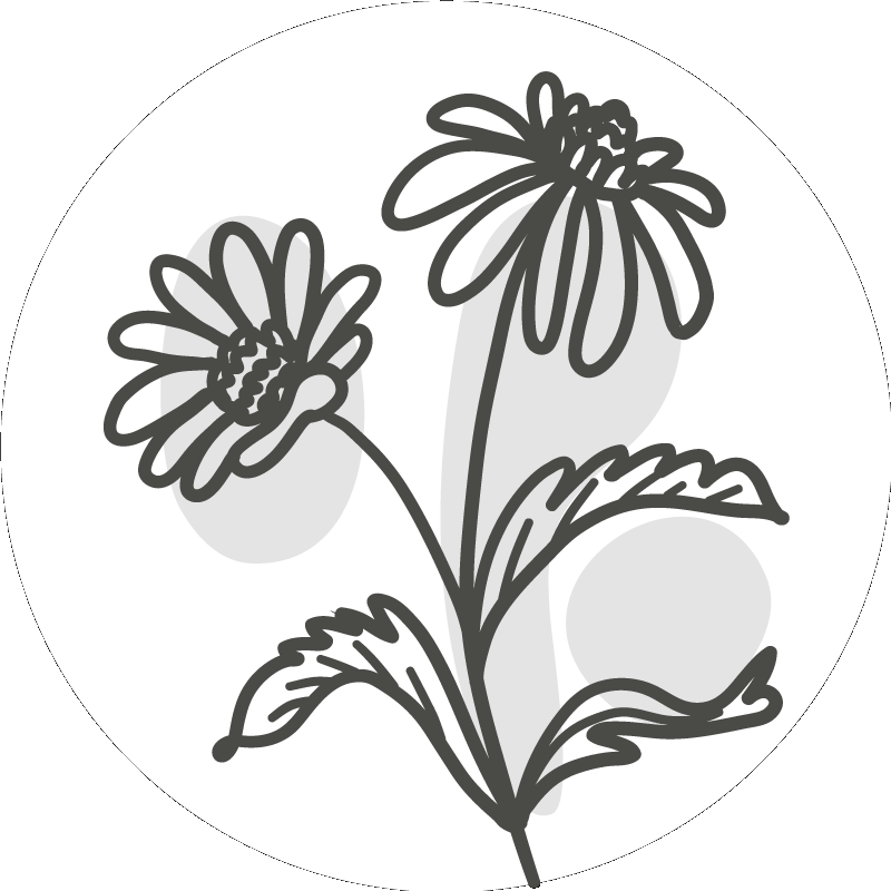 Stilig blomstermotiv vinyl teppe rund - Tenstickers