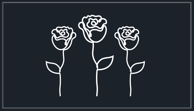 Botanisk skisse av vinyl teppe blomster og planter - Tenstickers