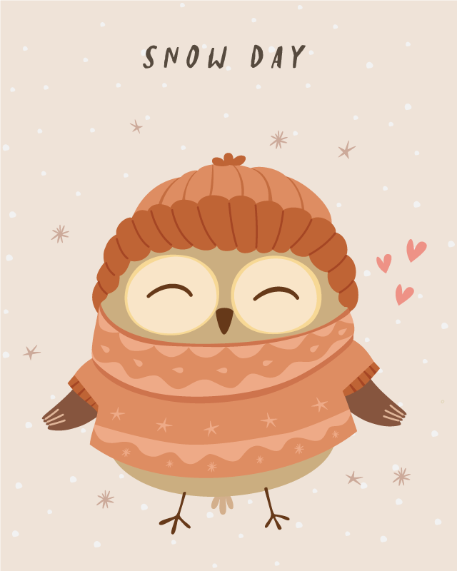 Snøugle-sjarm vinyl teppe baby - Tenstickers