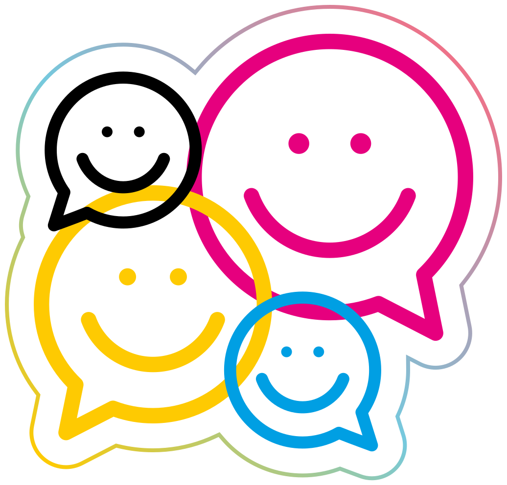 Smiley fargerike snakkebobler vinyl teppe ungdom - Tenstickers