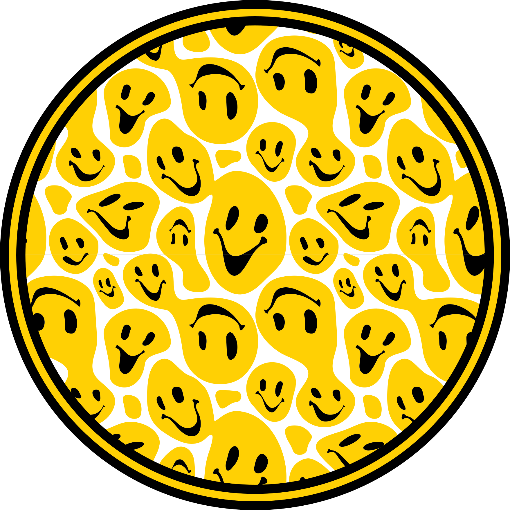 Hvite og gule smiley-uttrykksikoner vinyl teppe ungdom - Tenstickers