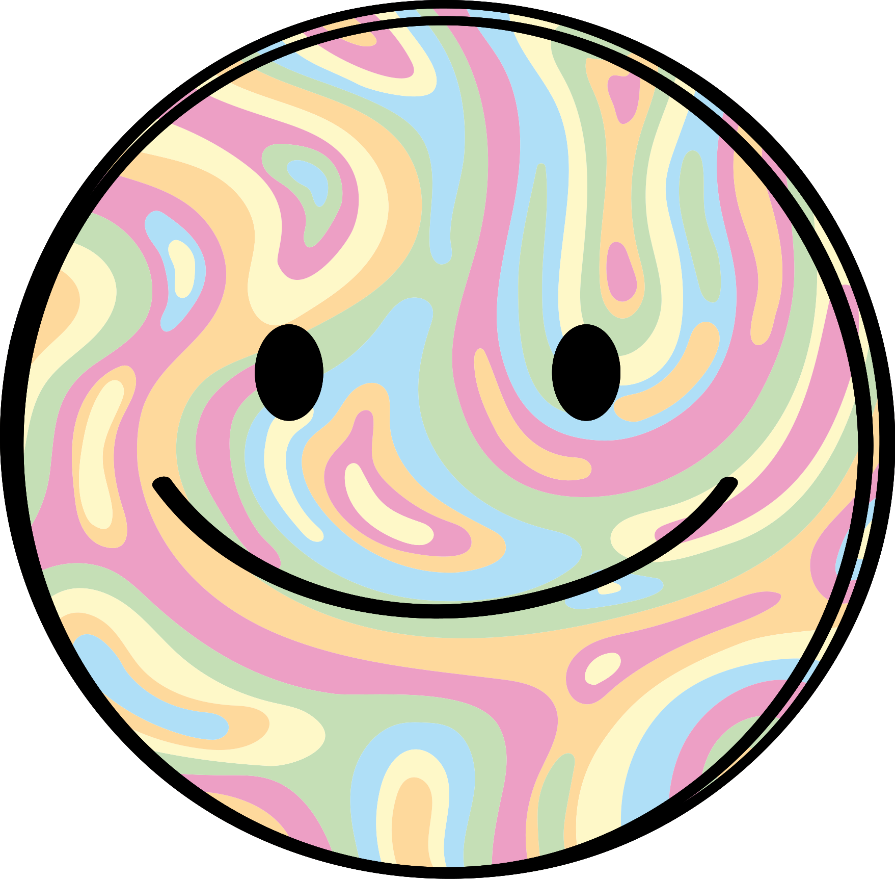 Fargerikt tie dye smiley ansikt Vinyl teppe flere barn - Tenstickers