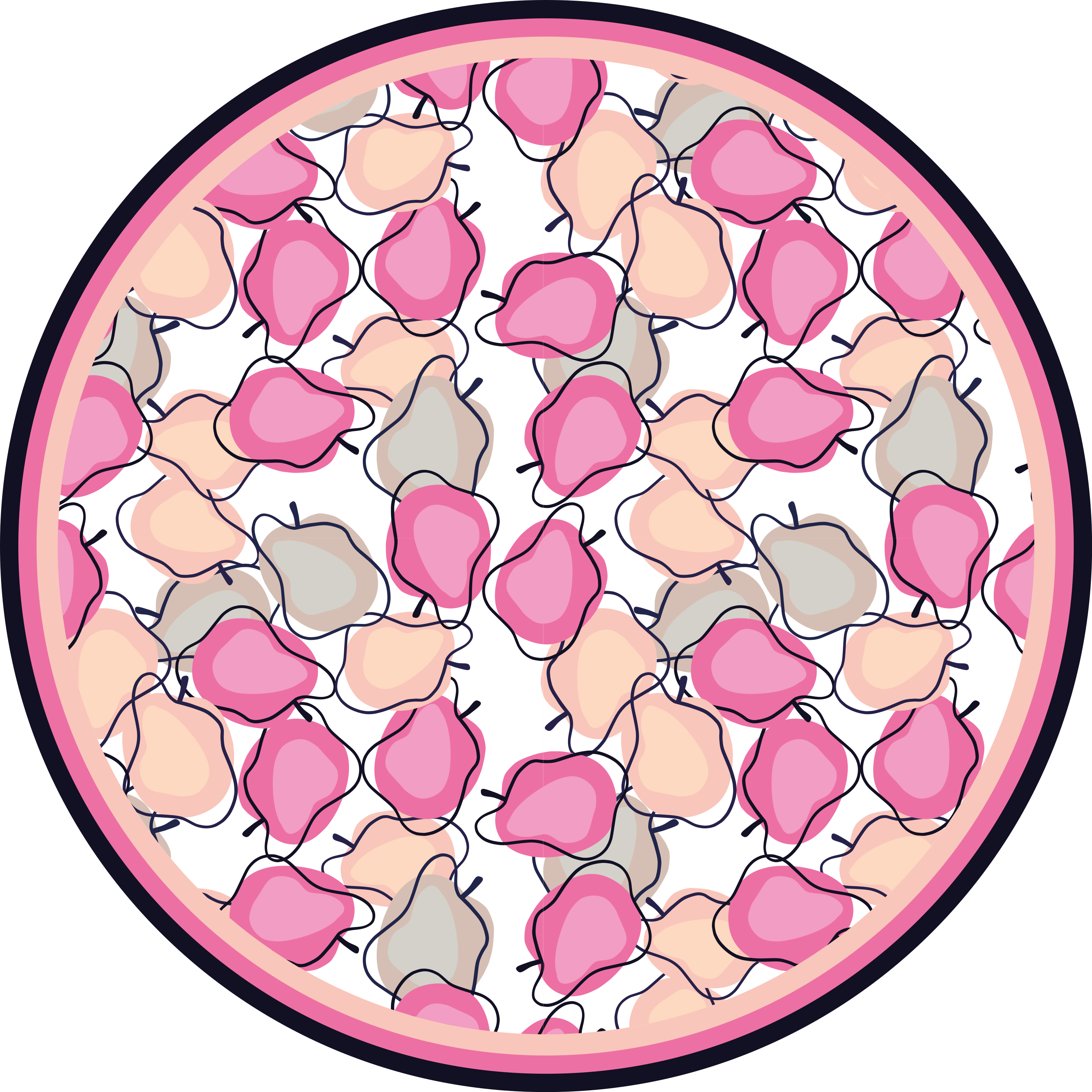 Blush fruktarrangement vinyl teppe kjøkken - Tenstickers