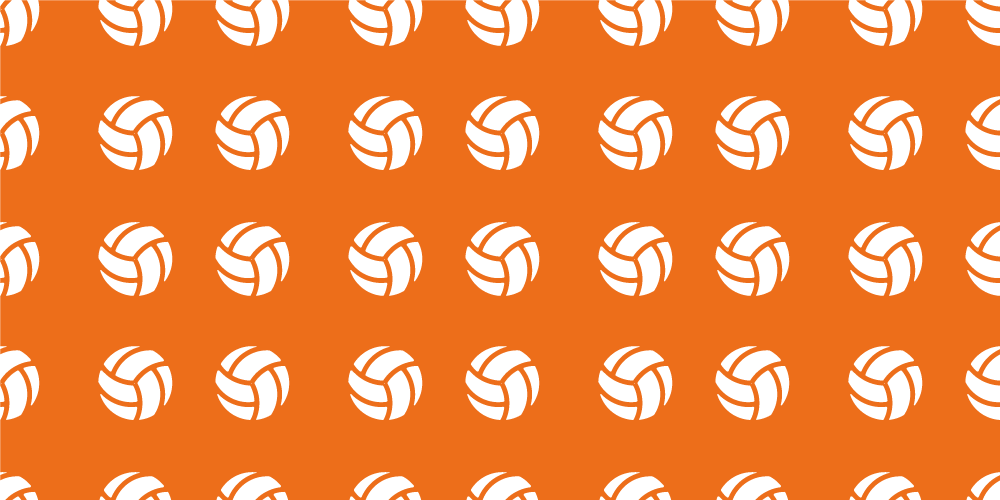 Oransje volleyballmønster vinyl teppe spill - Tenstickers