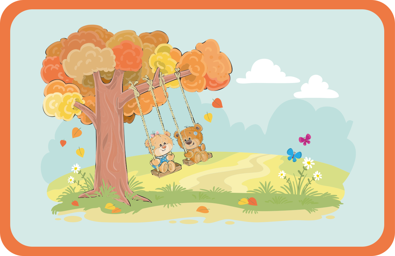 Babybjørner på husker vinyl teppe spedbarn - Tenstickers