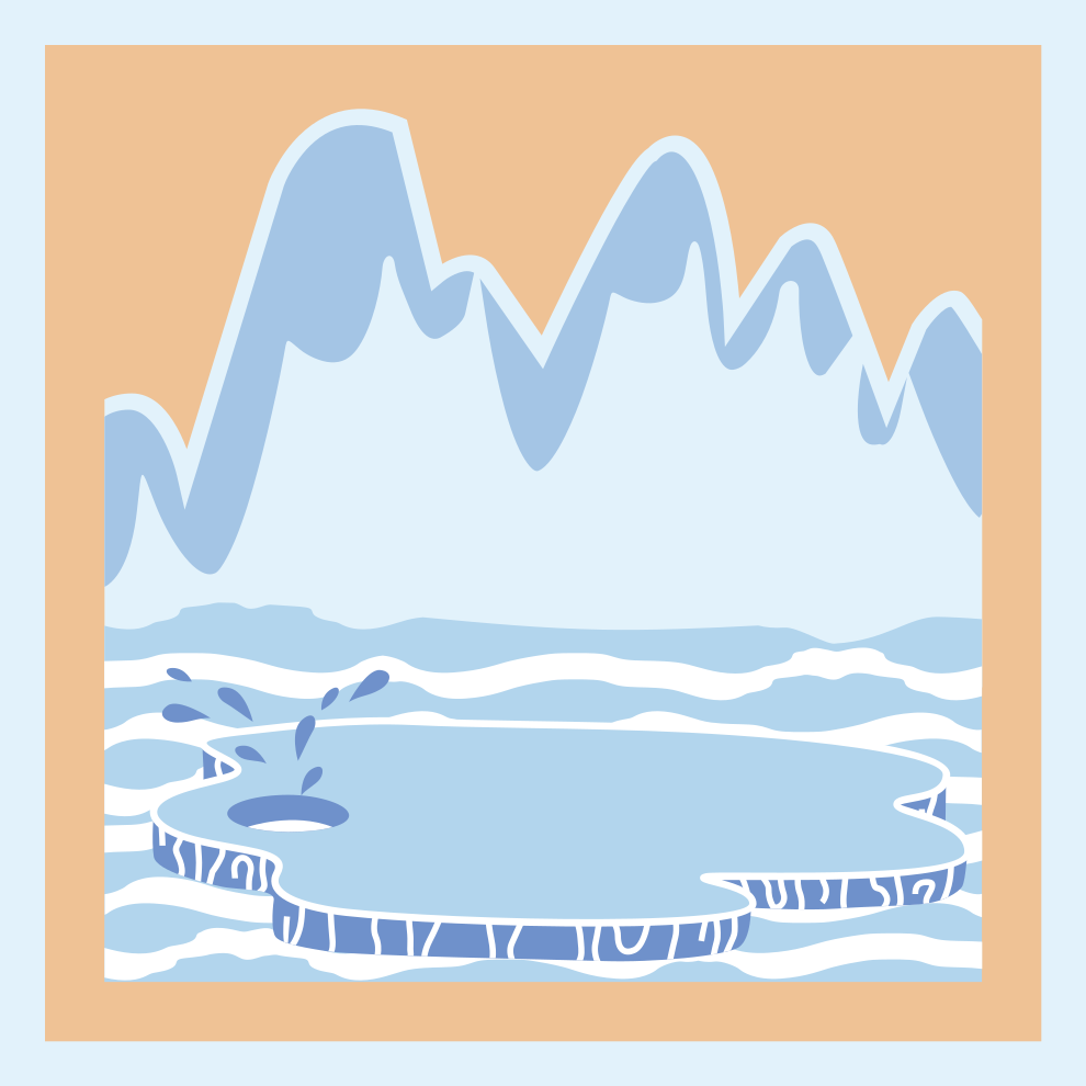 Blå isfjell Vinyl teppe flere barn - Tenstickers