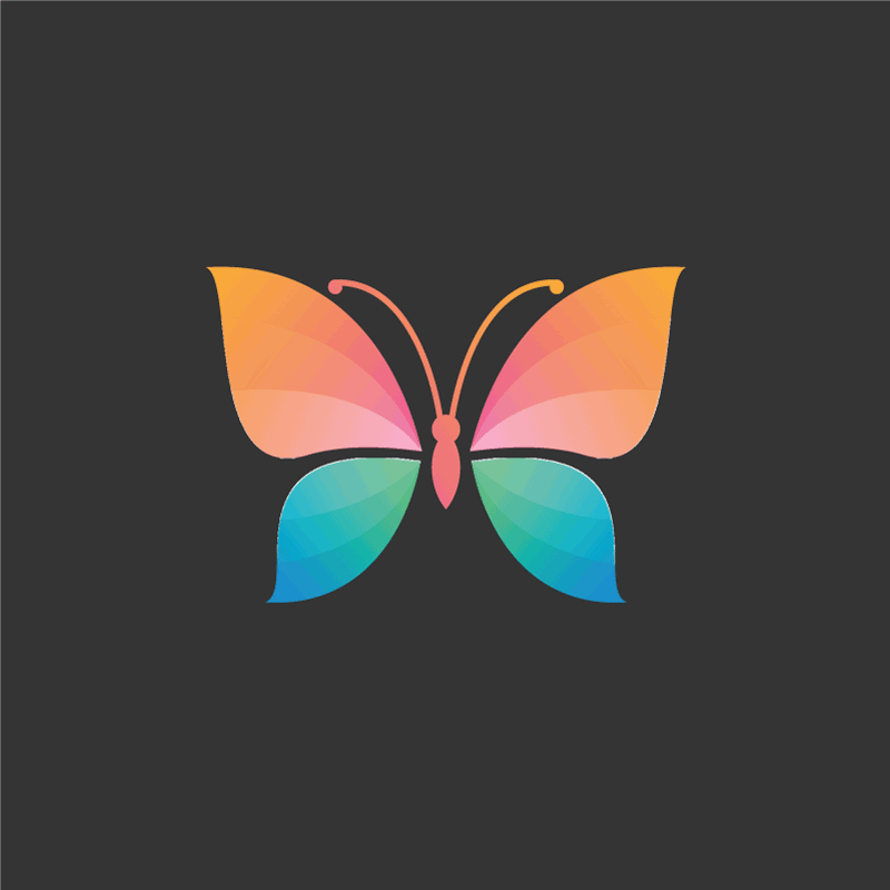 Kromatisk fargerik sommerfugl vinyl teppe dyr - Tenstickers