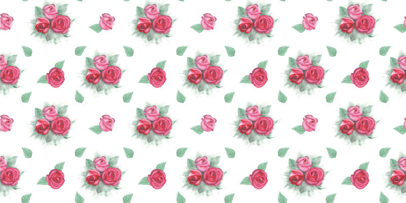 Sett med roser vinyl teppe blomster og planter - Tenstickers