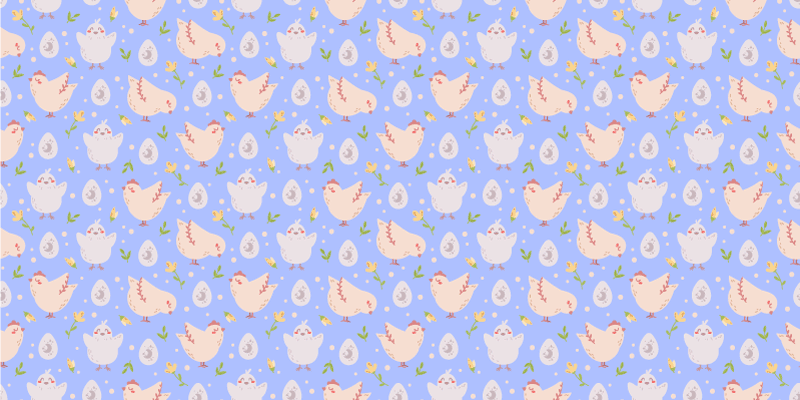 Herlig kyllingmotiv Vinyl teppe flere barn - Tenstickers