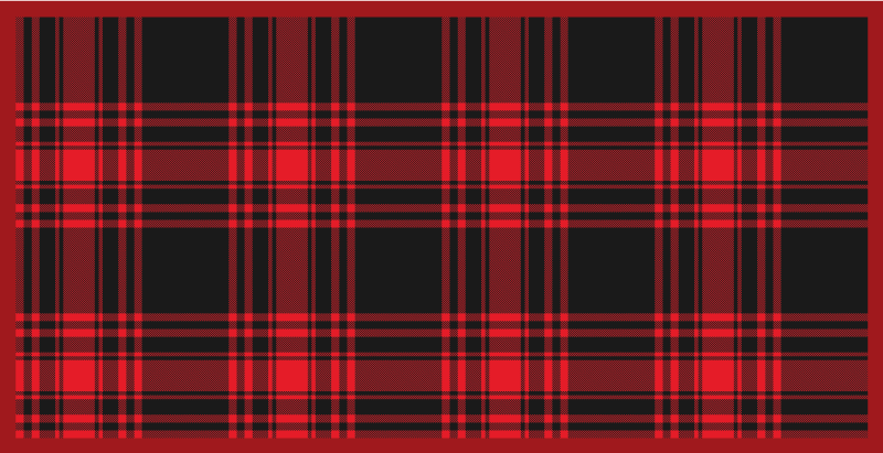 Menzies tartan svart rødt mønster vinyl teppe kjøkken - Tenstickers