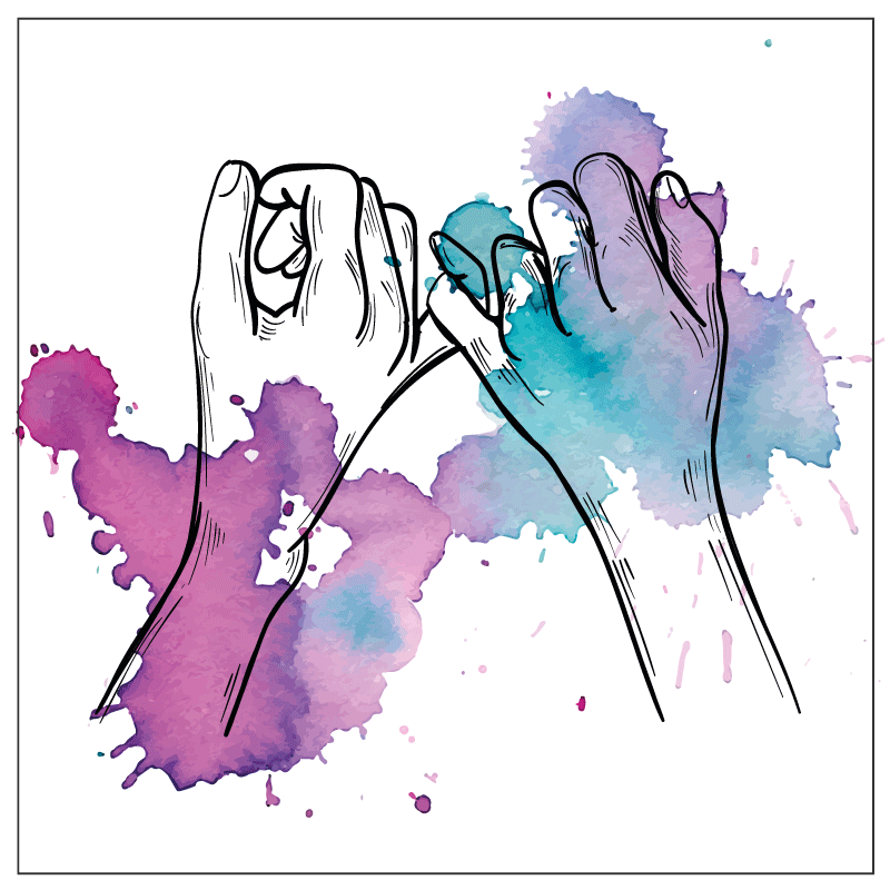 Håndtegnet rosa løfte Vinyl teppe firkant - Tenstickers