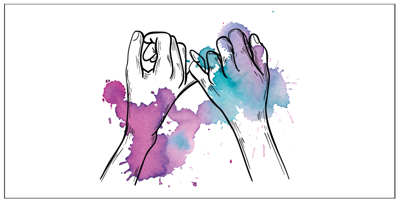 Fargerik håndgest vinyl teppe ungdom - Tenstickers