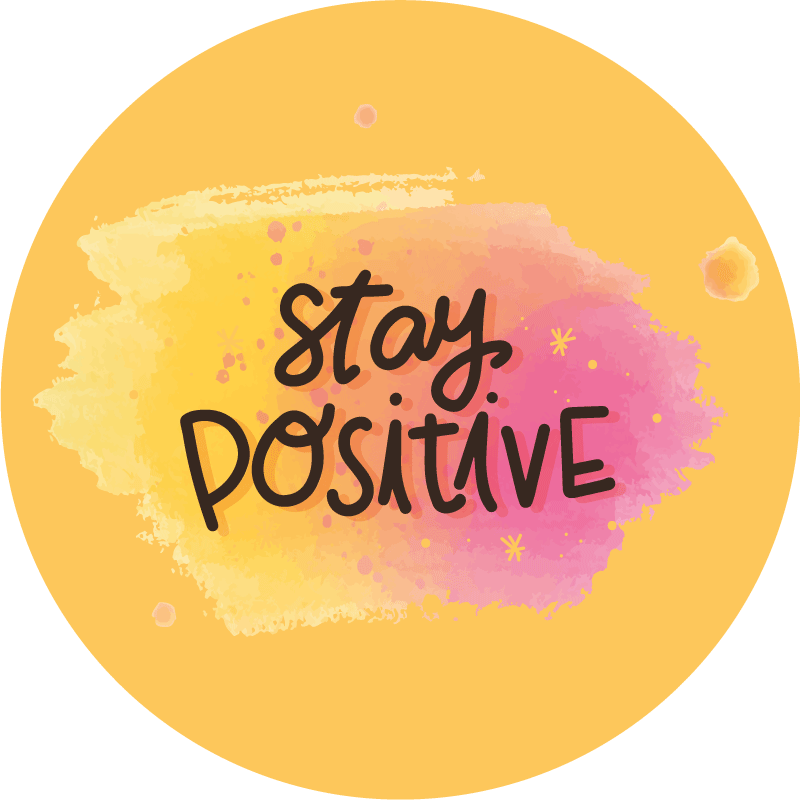 Hold deg positiv til akvarell vinyl teppe rund - Tenstickers