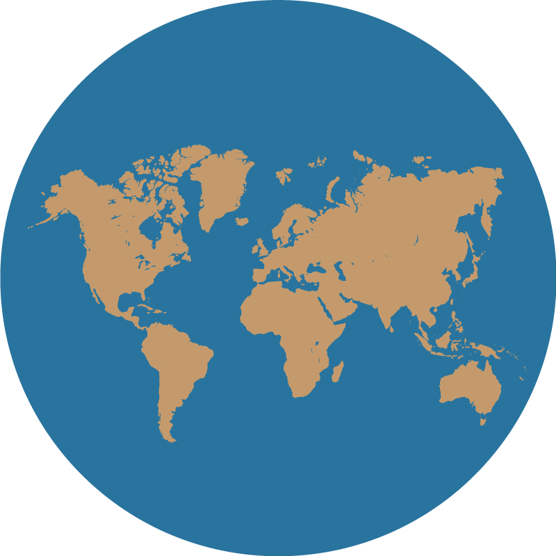 Vakker jord med blå hav vinyl teppe verdenskart - Tenstickers