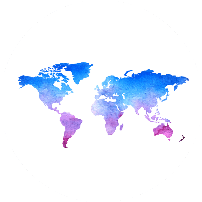 Lilla og blågrønn slipsfargestoff vinyl teppe verdenskart - Tenstickers