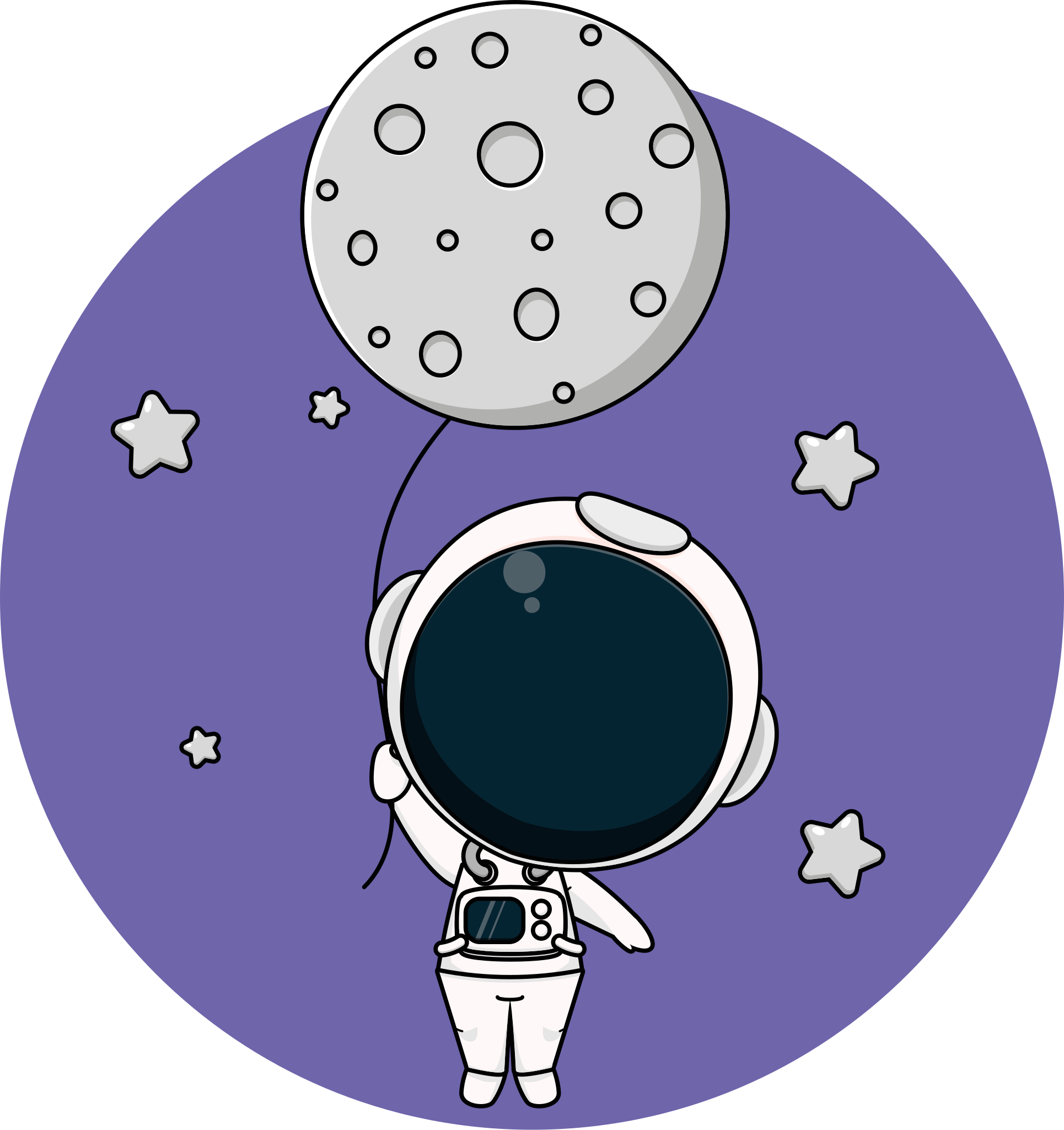 Astronaut med ballong Vinyl teppe flere barn - Tenstickers