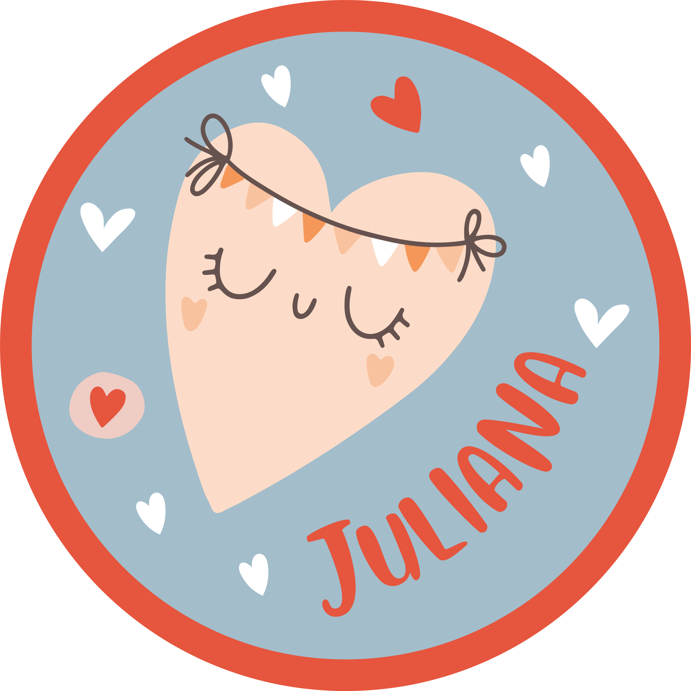 Nordisk lykkelig rosa hjerte vinyl teppe med navn - Tenstickers