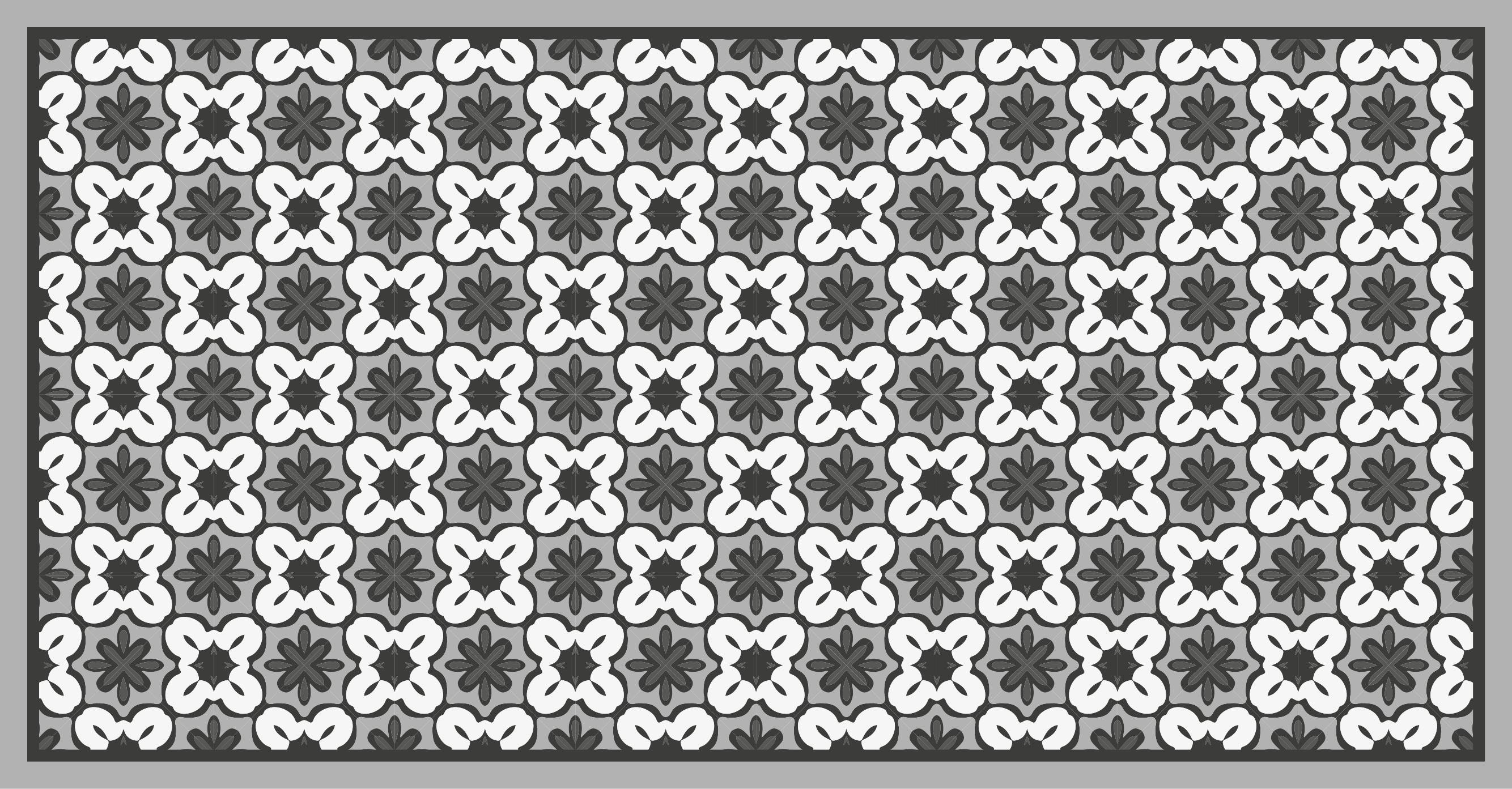 Klassisk blomstermønster vinyl teppe mosaikk - Tenstickers