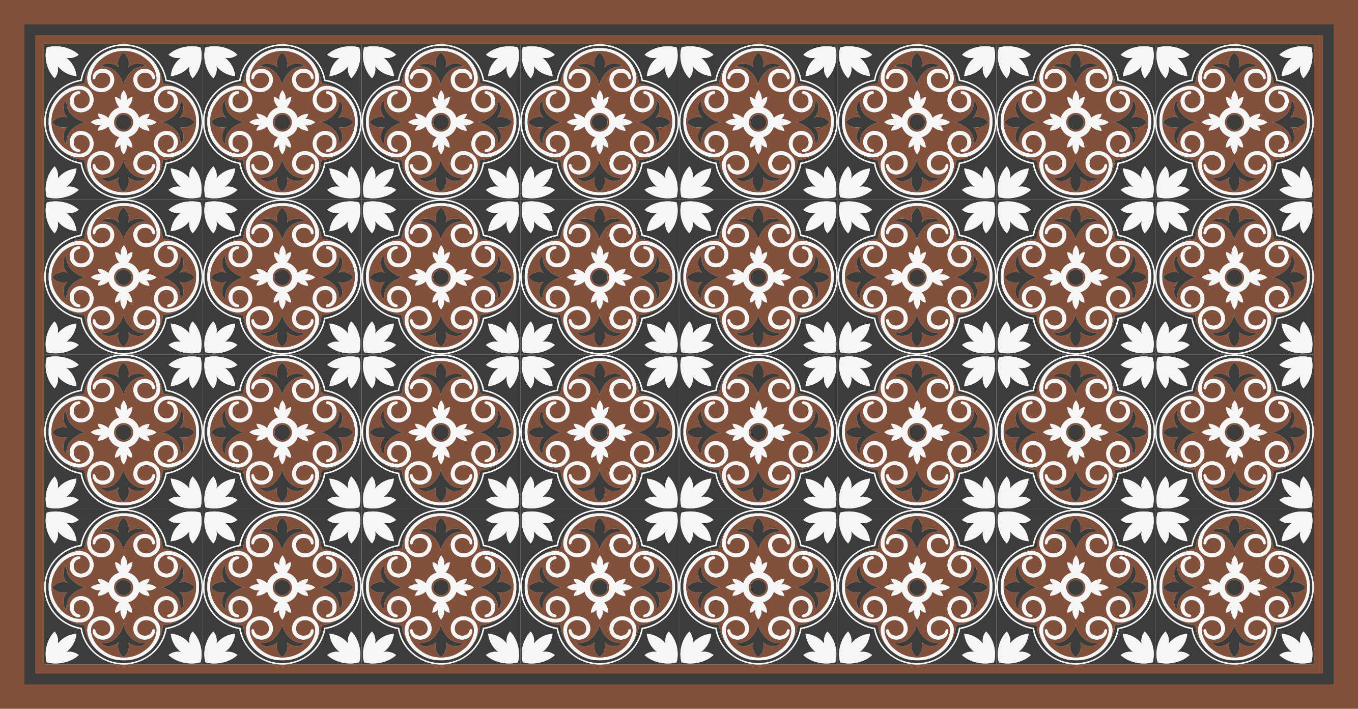 Kompleks blomsteroppsats vinyl teppe mosaikk - Tenstickers