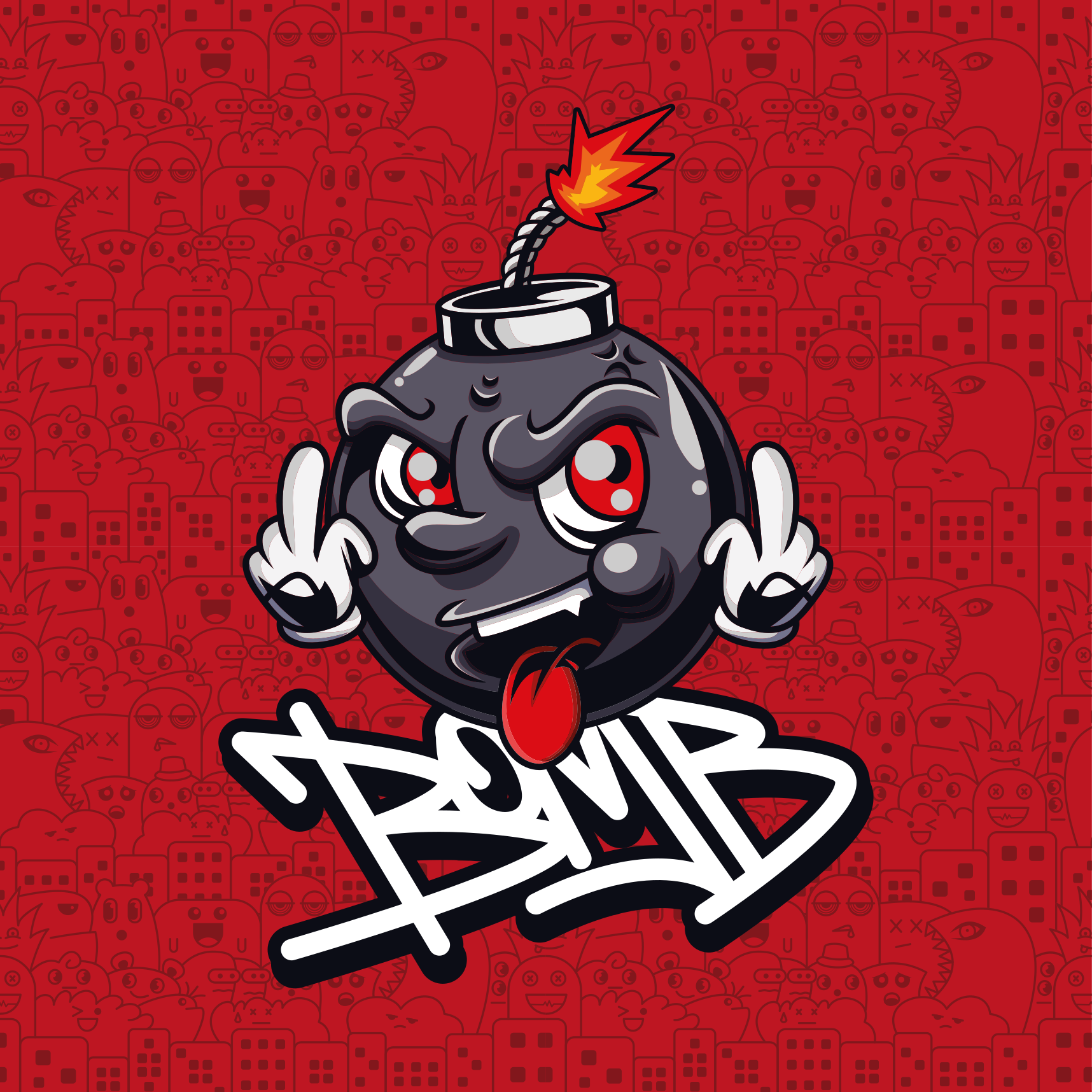 Tegneseriebombefigur vinyl teppe ungdom - Tenstickers