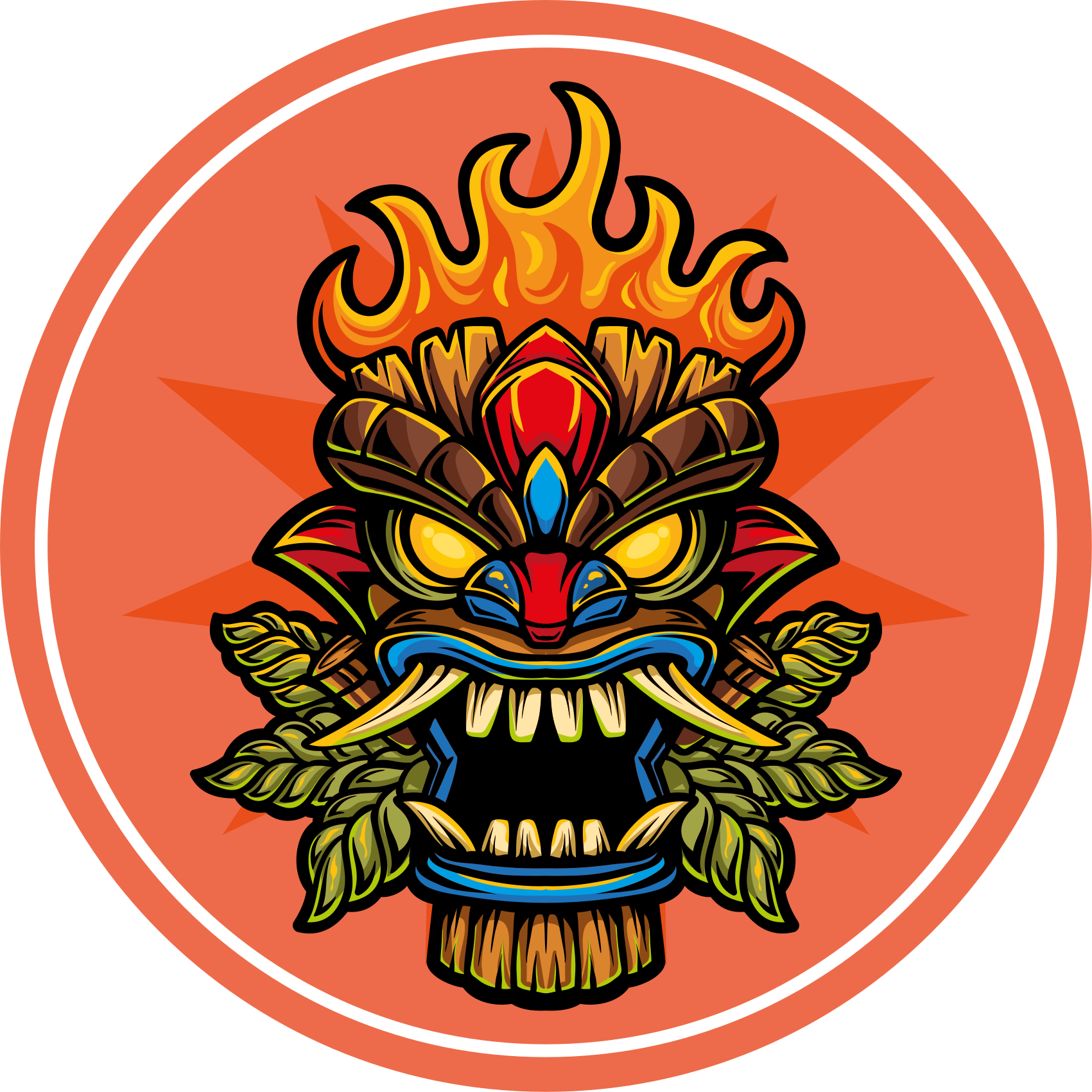 Tiki-maske vinyl teppe ungdom - Tenstickers