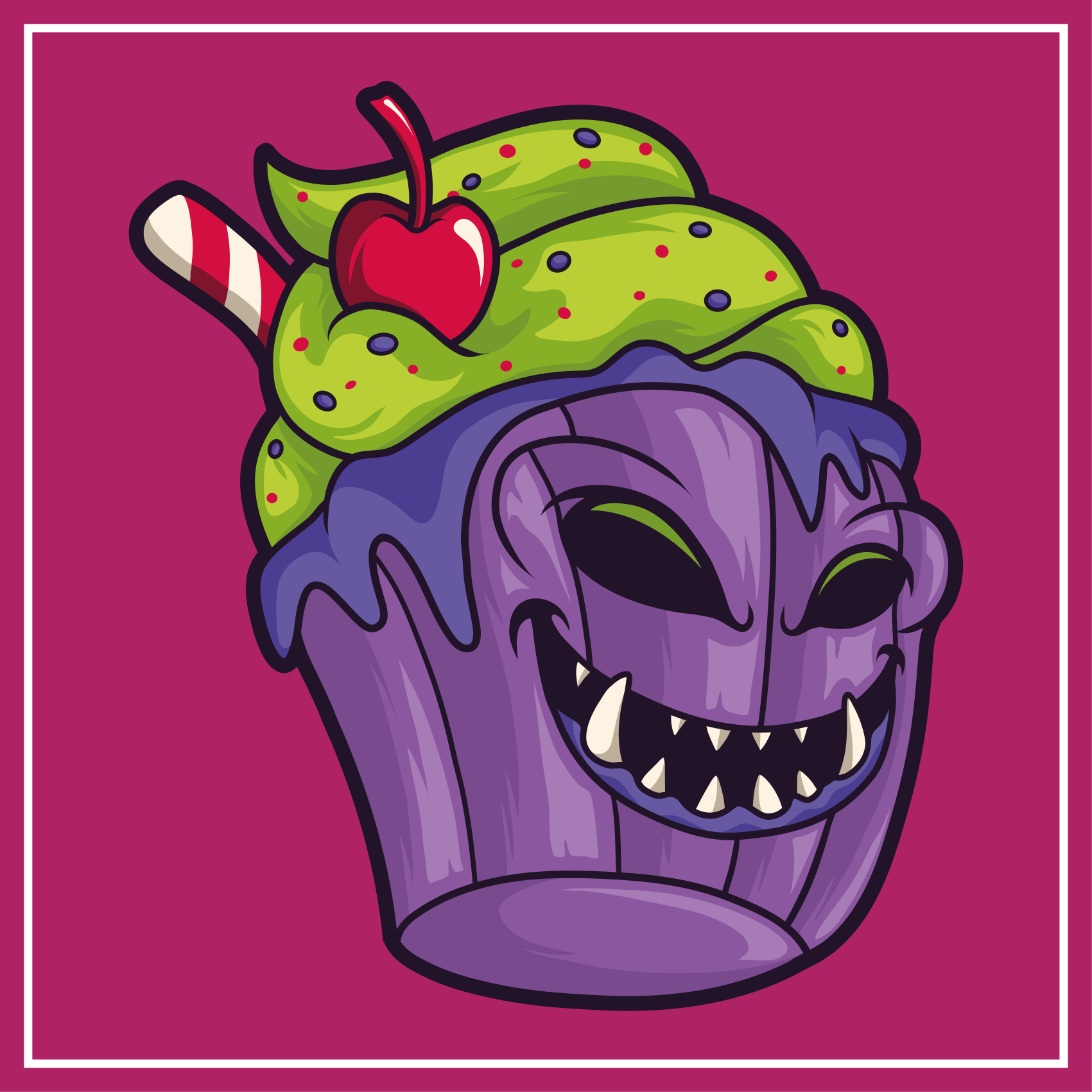 Glupsk cupcake-monster vinyl teppe ungdom - Tenstickers