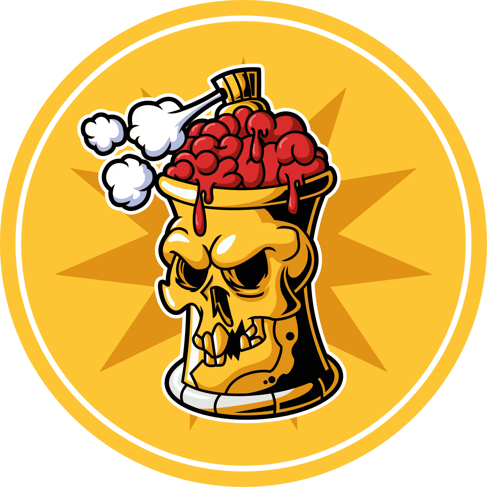 Hodeskalle hjerne bolle vinyl teppe ungdom - Tenstickers