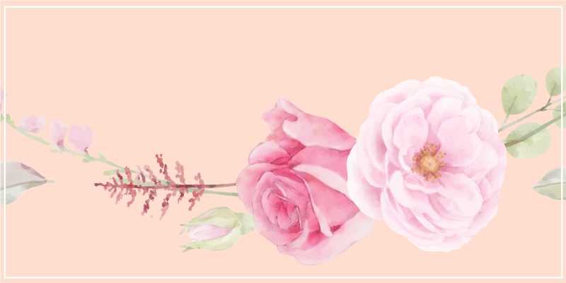 Rødmende rosa blomsterverk vinyl teppe blomster og planter - Tenstickers