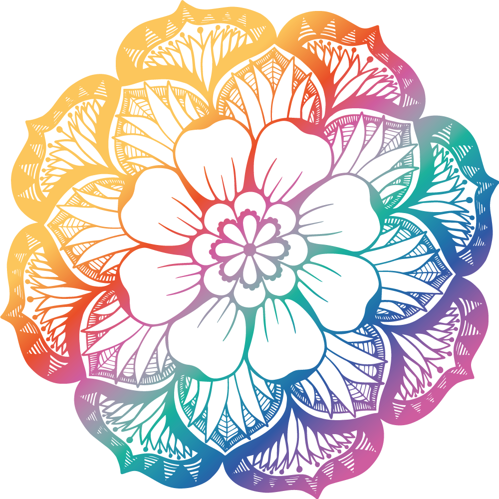 Fargerikt blomstermotiv vinyl teppe mandala - Tenstickers