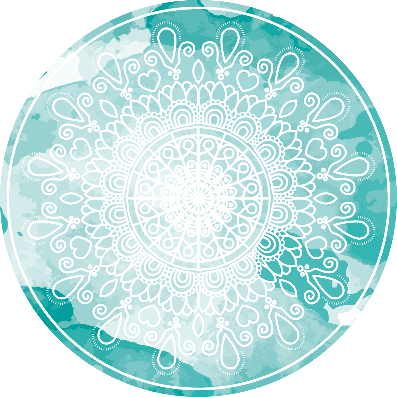 Elegante akvarelltoner vinyl teppe mandala - Tenstickers