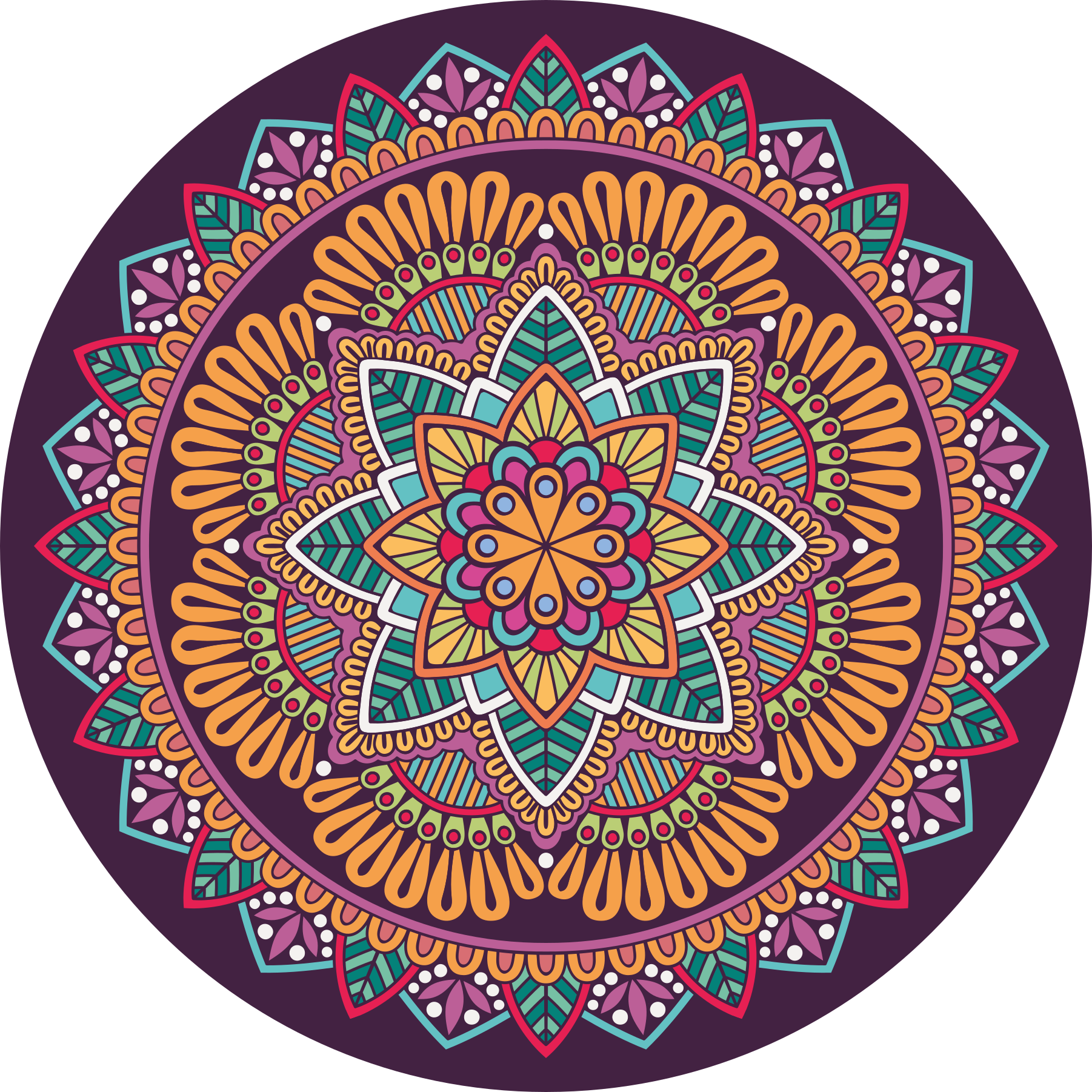 Abstrakt mandala blomst form vinyl teppe mandala - Tenstickers