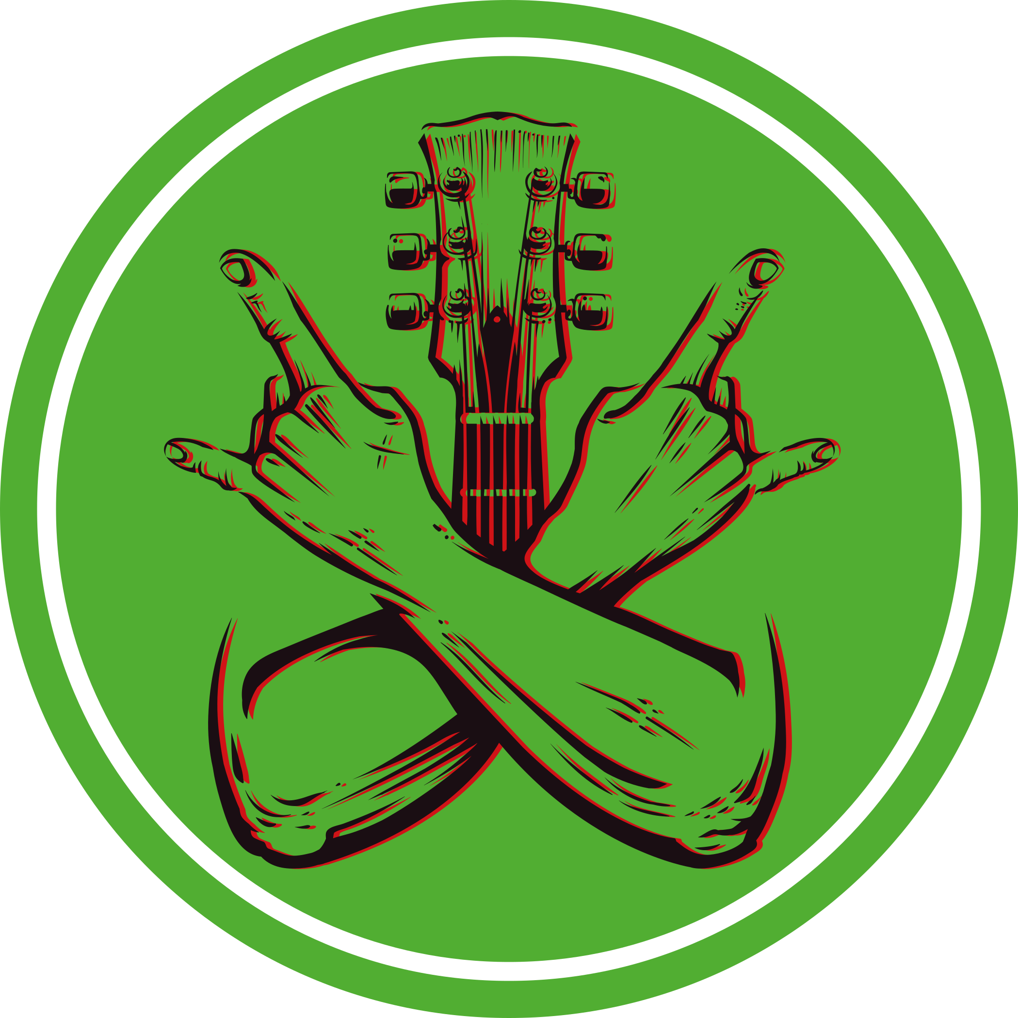 Kunstverk med gyngende gester vinyl teppe rund - Tenstickers