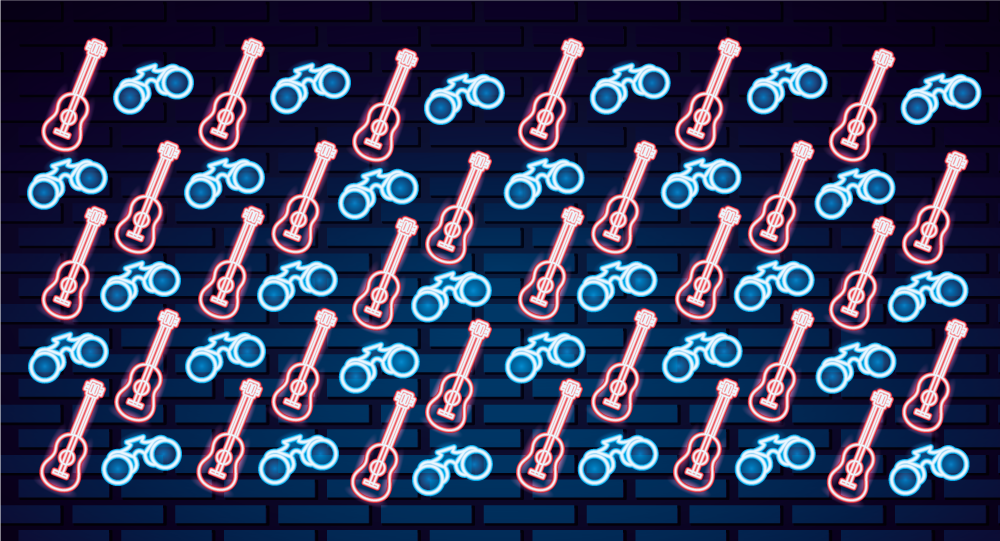 Musikkinspirerte mønstre vinyl teppe ungdom - Tenstickers