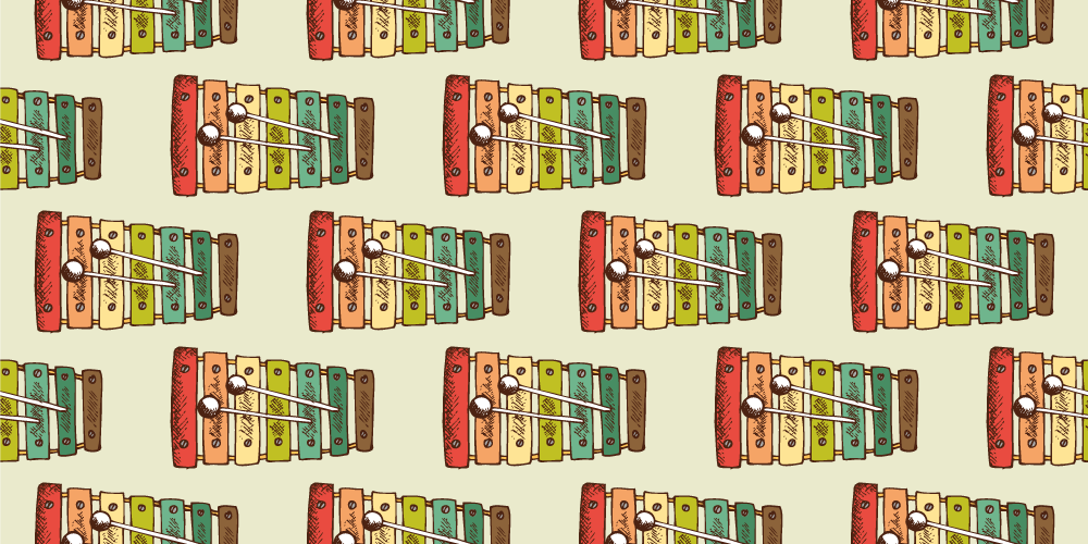 Fargerikt xylofonmønster vinyl teppe ungdom - Tenstickers