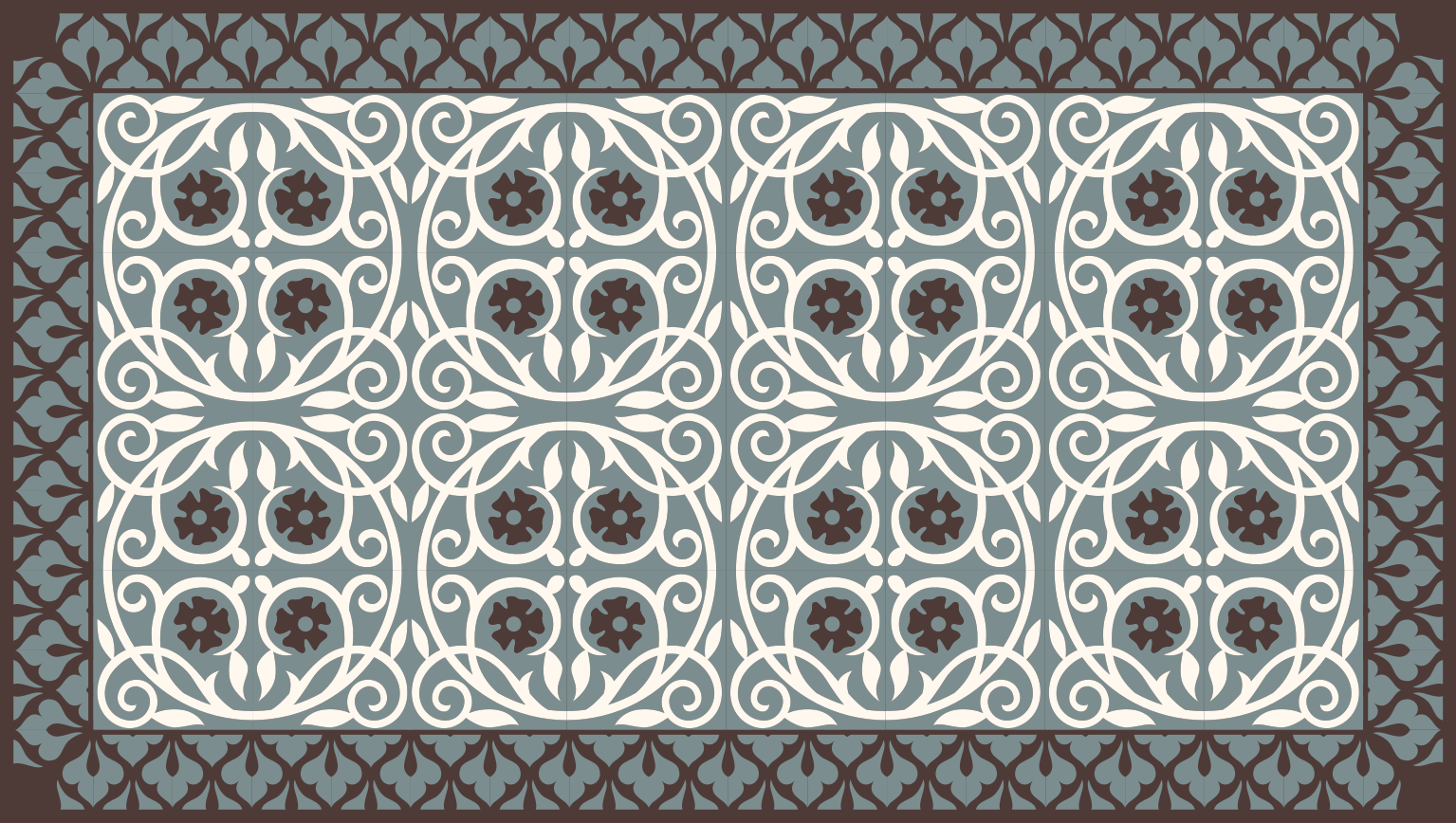 Blomsterelementarrangement bad vinyl teppe - Tenstickers