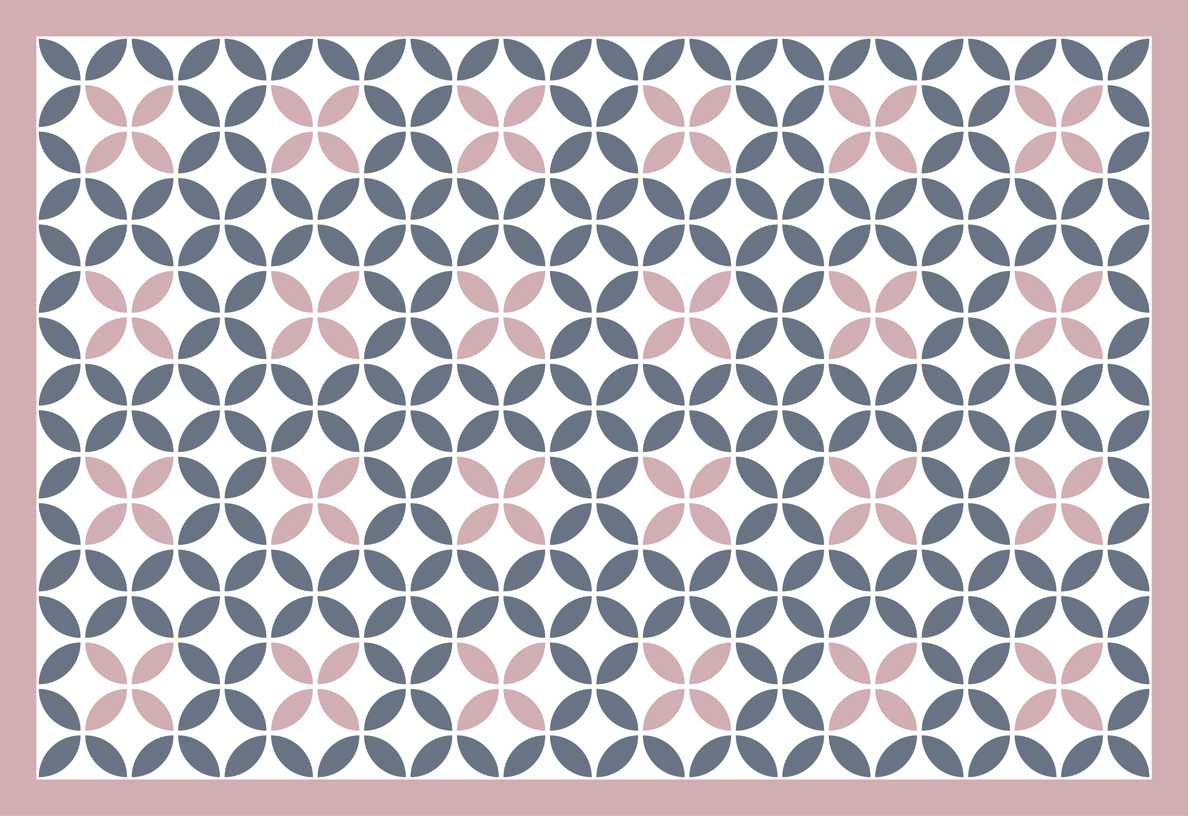 Rund beige og grå design vinyl teppe mosaikk - Tenstickers