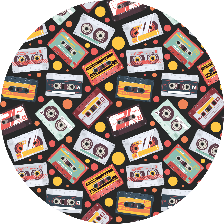 Cassette stil mønster vinyl teppe vintage - Tenstickers