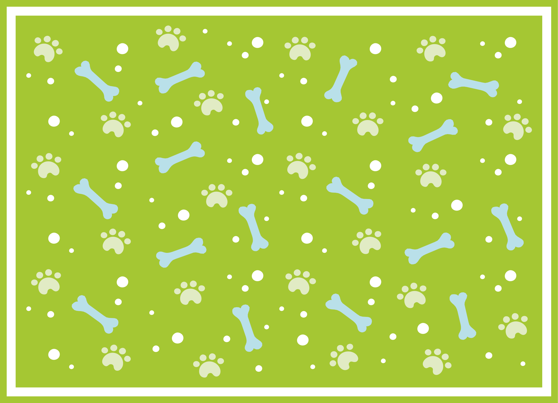 Fantastiske blå og grønne hundepoter vinyl teppe dyr - Tenstickers