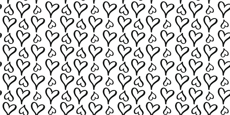 Svart hjerte mønster vinyl teppe tekstur - Tenstickers