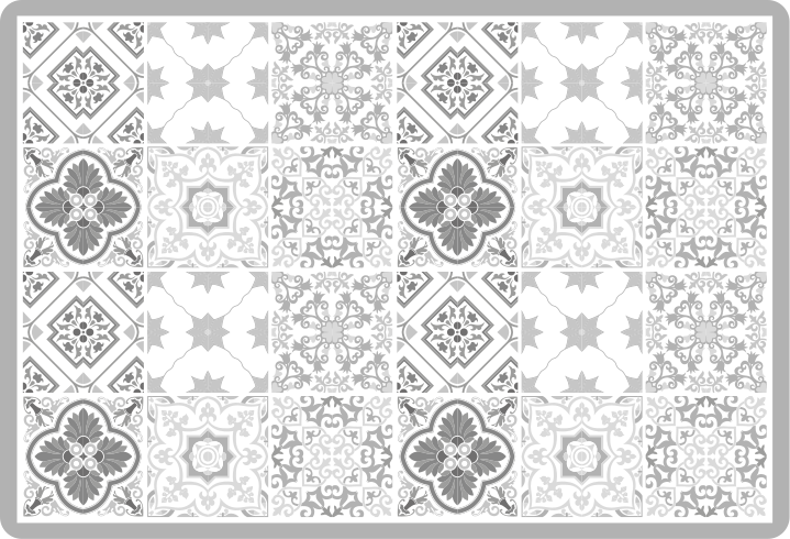 Marokkansk grå skygge fliser mønster bad vinyl teppe - Tenstickers